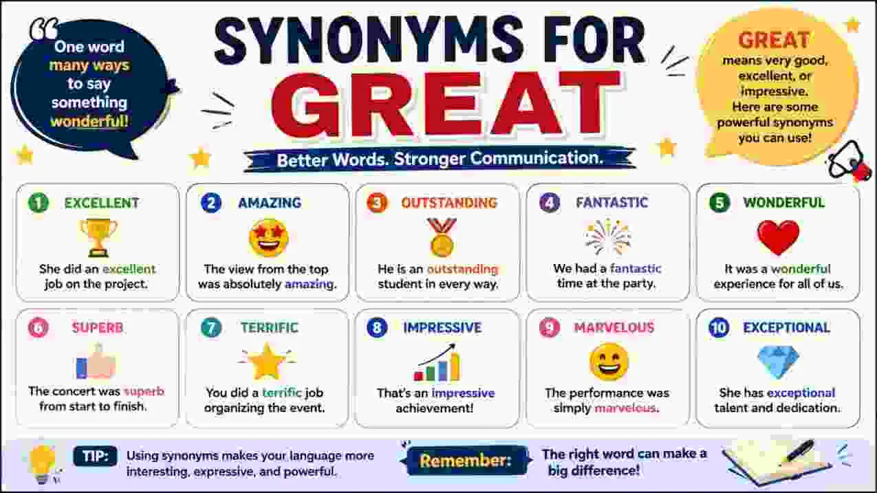 synonyms for great