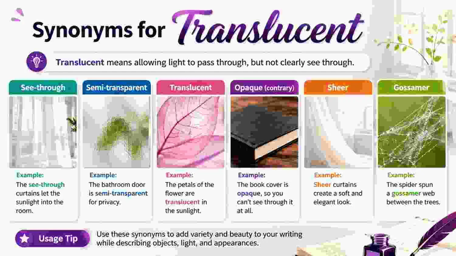 synonyms for translucent