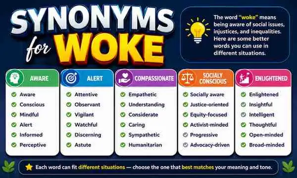 synonyms for woke