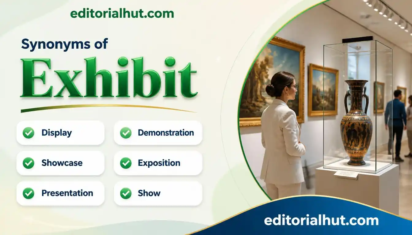 synonyms for exhibit