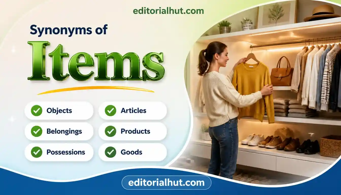 synonyms for items